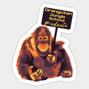 Orangutan Jungle School Graduate Sticker